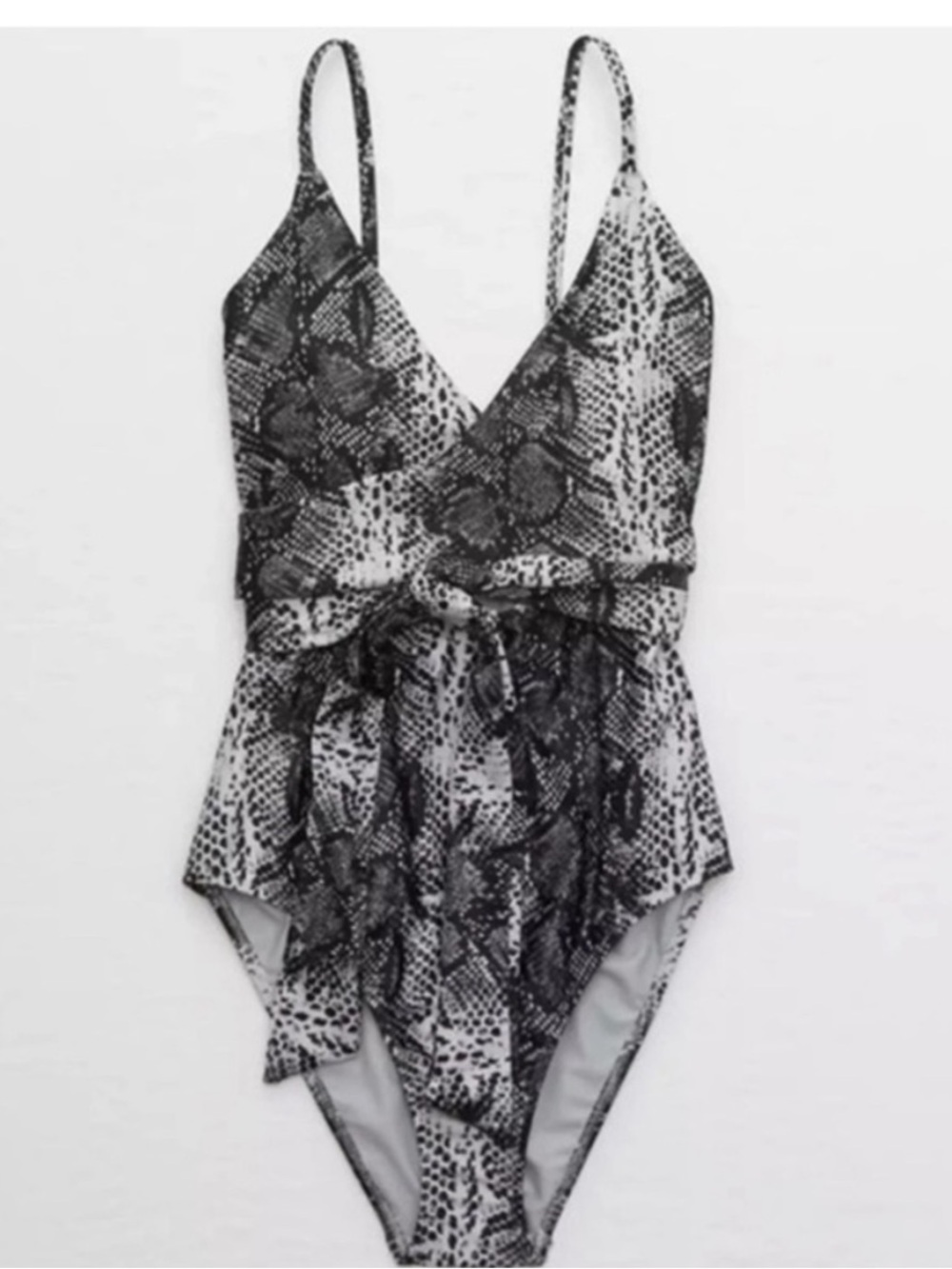 Aerie Wrap Snake print one-piece swimsuit Small